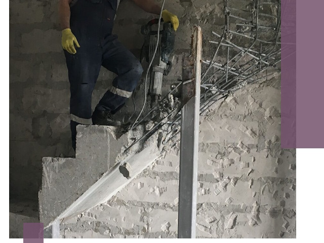Демонтаж металлических и бетонных лестниц в Сланцах