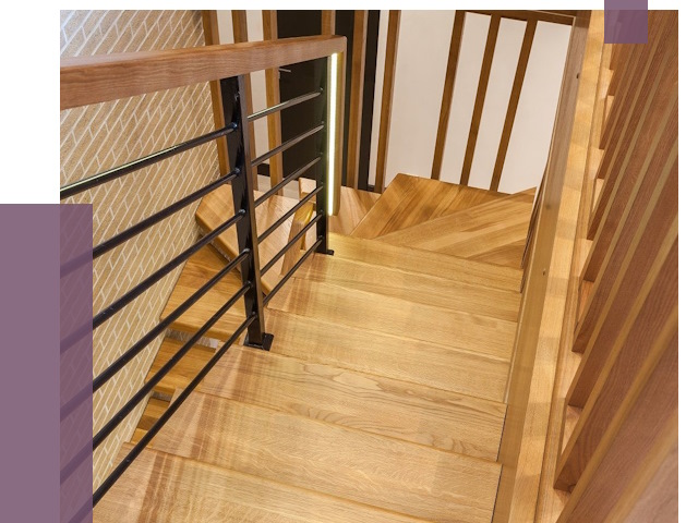 Лестницы из ясеня в Сланцах под ключ от 10125 руб. 