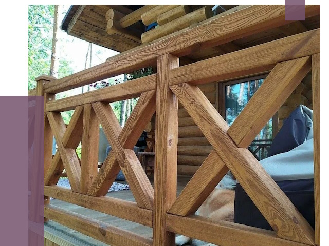 Деревянные перила под ключ в Сланцах от 7749 руб. 