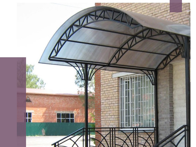 Металлические навесы и козырьки в Сланцах от 12915 руб.