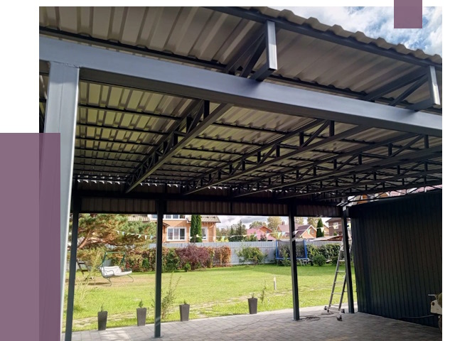 Монтаж навесов в Сланцах от 7439 руб. — установка навеса | ПРОЛЁТ-Слы