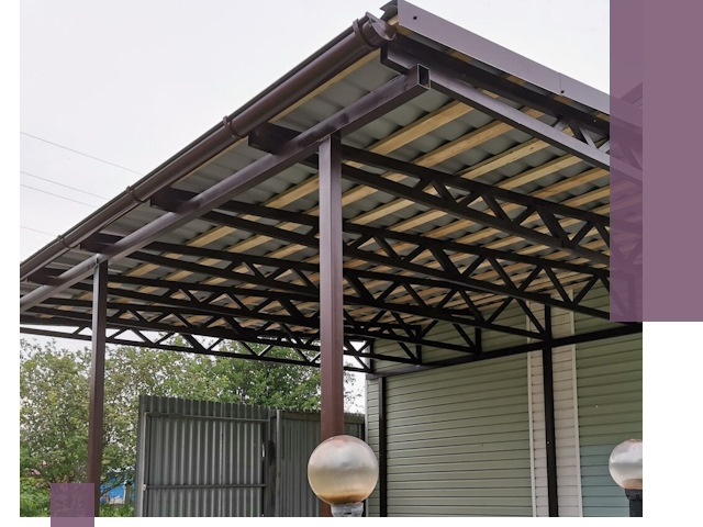 Навесы под ключ в Сланцах: изготовление, монтаж и гарантия