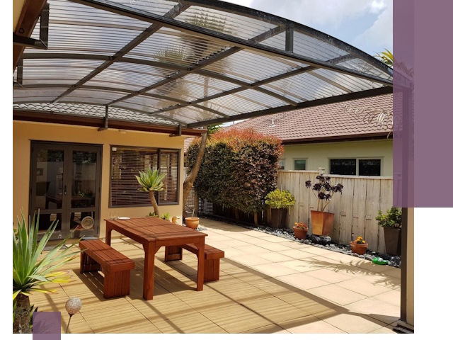 Навесы во двор под ключ в Сланцах — изготовление и монтаж