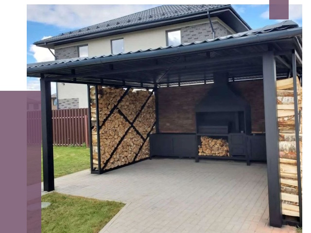 Навесы для барбекю в Сланцах от 12863 руб. под ключ | ПРОЛЁТ-Слы