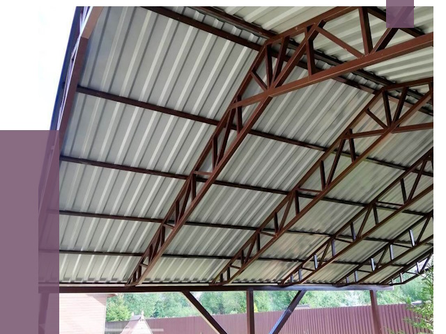 Навесы из профнастила в Сланцах от 7439 руб. | ПРОЛЁТ-Слы