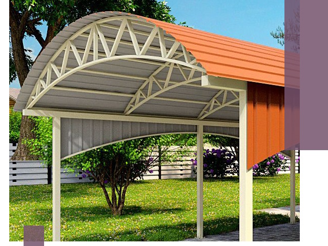 Навесы из профнастила под ключ в Сланцах — установка и монтаж