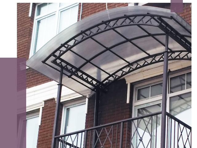 Козырьки над балконом в Сланцах от 8731 руб. | ПРОЛЁТ-Слы