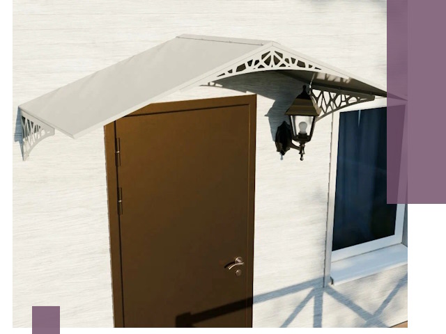 Металлические козырьки на входы и террасы в Сланцах