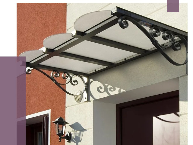 Односкатные козырьки в Сланцах от 8472 руб.  | ПРОЛЁТ-Слы