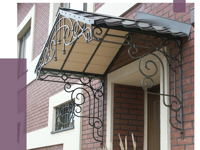 Двускатные козырьки в Сланцах под ключ от 12915 руб.