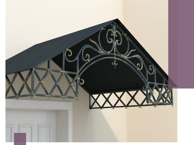 Двускатные металлические козырьки под ключ в Сланцах